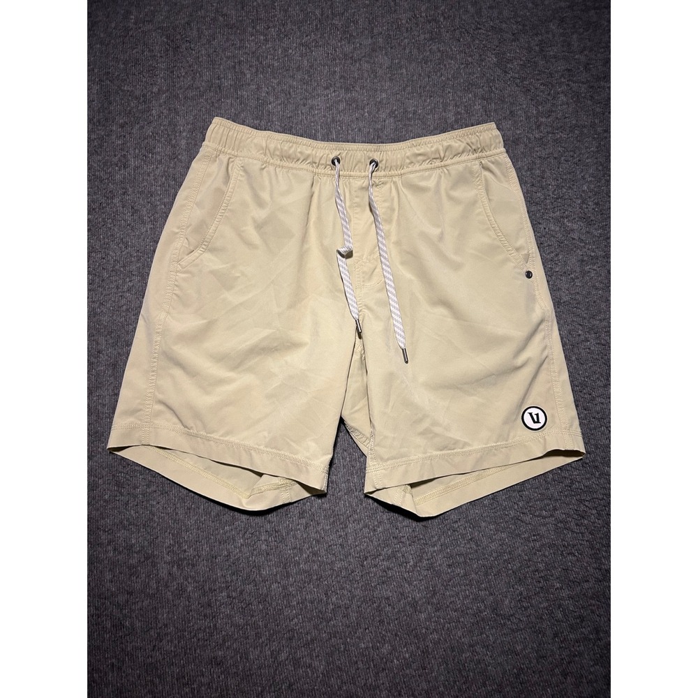 Vuori lined kore shorts yellow Large active stretch drawstrings gym